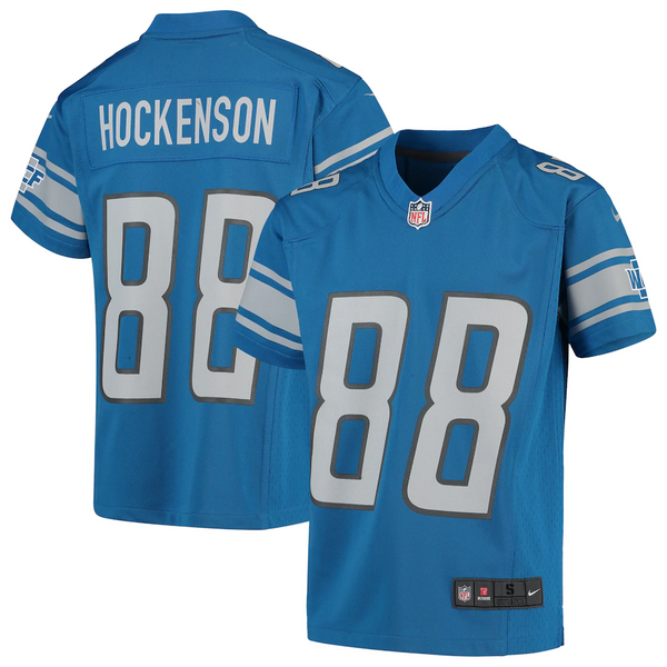 Nike Detroit Lions Youth Blue T.J. Hockenson Game Jersey