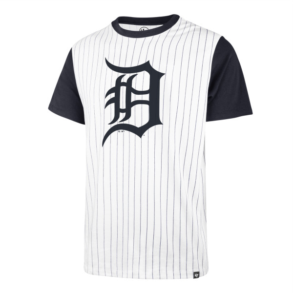 47 Brand Detroit Tigers White Wash Imprint Pinstripe T-shirt