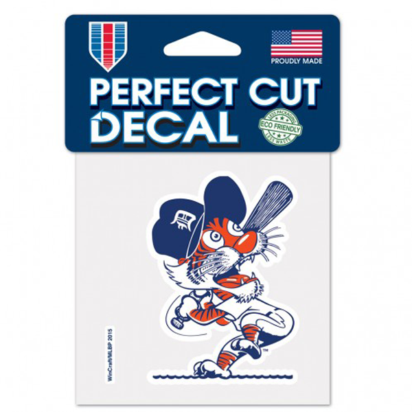 WinCraft Detroit Tigers Cooperstown Swinging Kitty Perfect Cut Color Decal 4" x 4"