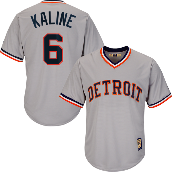 Al Kaline Men's Detroit Tigers 1968 Throwback Jersey - Grey Replica