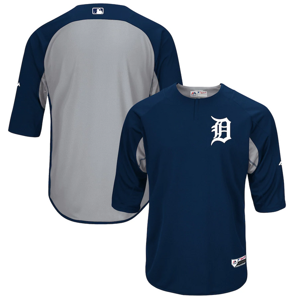 Majestic Detroit Tigers Home Navy Personalized Custom Authentic Cool Base  Batting Practice Jersey