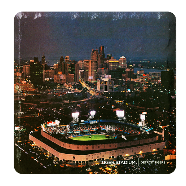 Tiger Stadium Night Aerial View Stone Tile Coaster