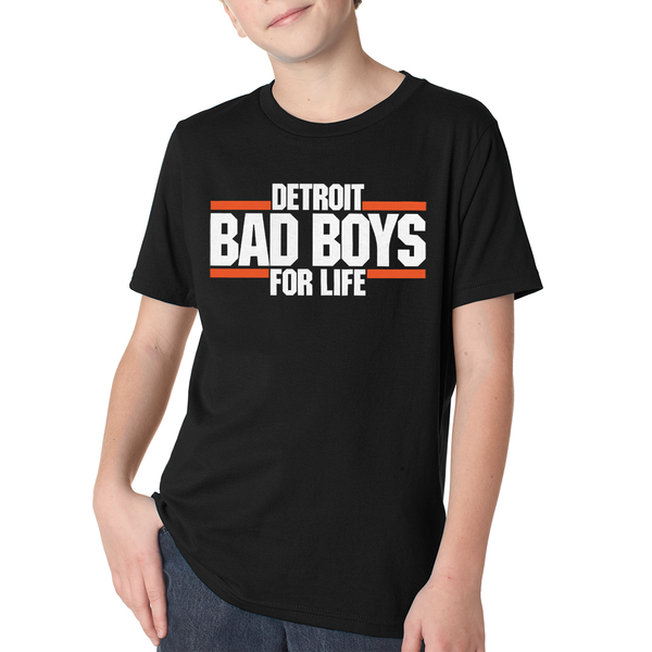 Motor City Bad Boys Youth Black Detroit Bad Boys For Life T-Shirt