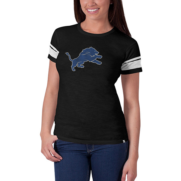 47 Brand Detroit Lions Women's Black Game Time T-Shirt - Gameday