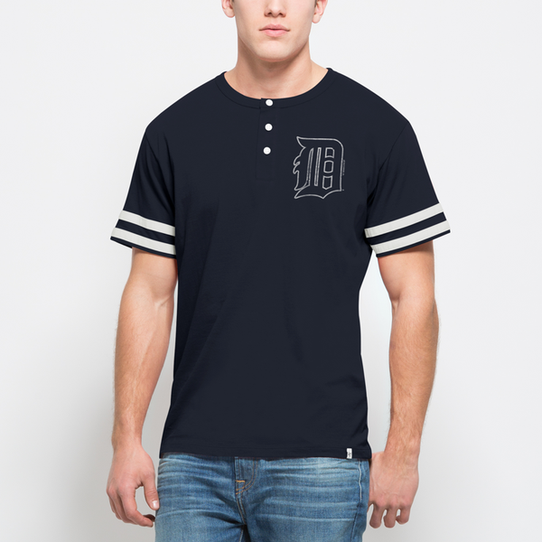 47 Brand Detroit Tigers Navy Huntington Henley Short Sleeve T-Shirt