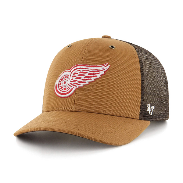47 Brand Detroit Red Wings Brown Carhartt Mesh X MVP Snapback Hat