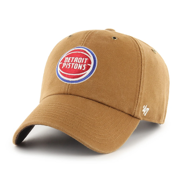 47 Brand Detroit Pistons Brown Carhartt Landslide Clean Up Adjustable Hat