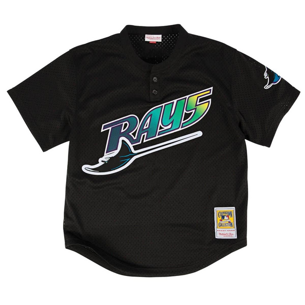 Men's Tampa Bay Rays Wade Boggs Mitchell & Ness Black Cooperstown 1991 Mesh Batting Practice Jersey