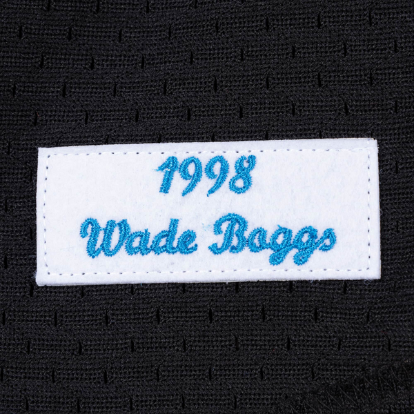 Men's Tampa Bay Rays Wade Boggs Mitchell & Ness Black Cooperstown 1991 Mesh Batting Practice Jersey