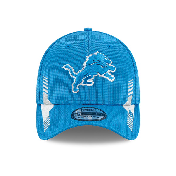 New Era Detroit Lions Blue 39Thirty 2021 Sideline Home Flex Hat