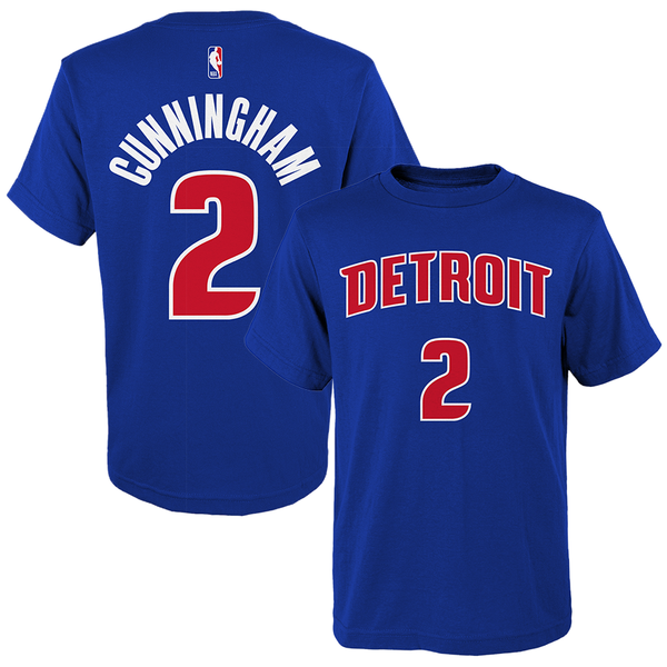 Outerstuff Detroit Pistons Child Royal Cade Cunningham Name & Number T-Shirt
