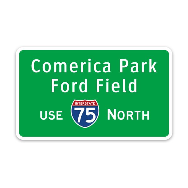 Comerica Park & Ford Field Interstate Sign Magnet