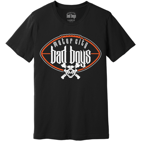 Motor City Bad Boys Black Motor City Bad Boys Football T-Shirt