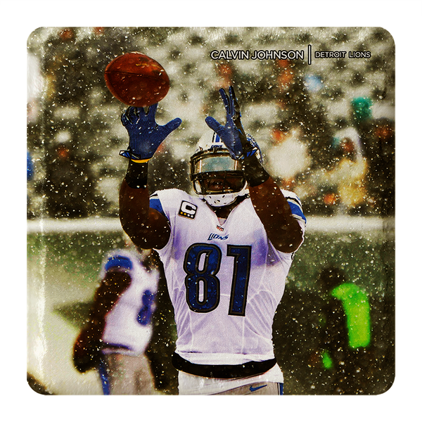 Second Story Calvin Johnson Snow Stone Tile Coaster