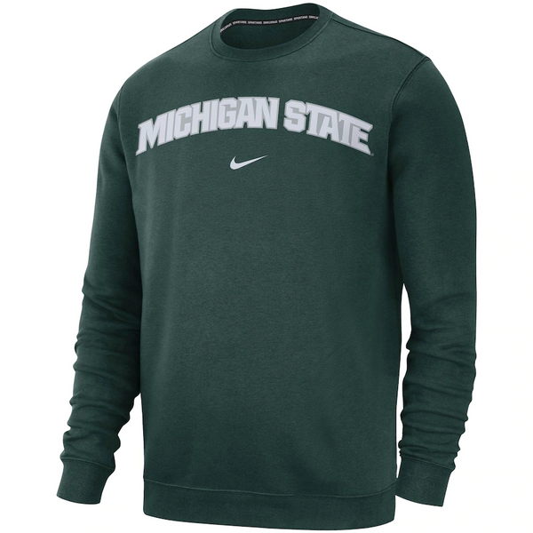 Michigan State Spartans Nike Club Crew Neck Sweatshirt - Green