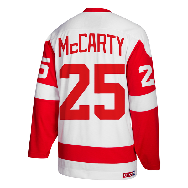 Small Darren McCarty Detroit Red Wings CCM Away Jersey #25 White & Red