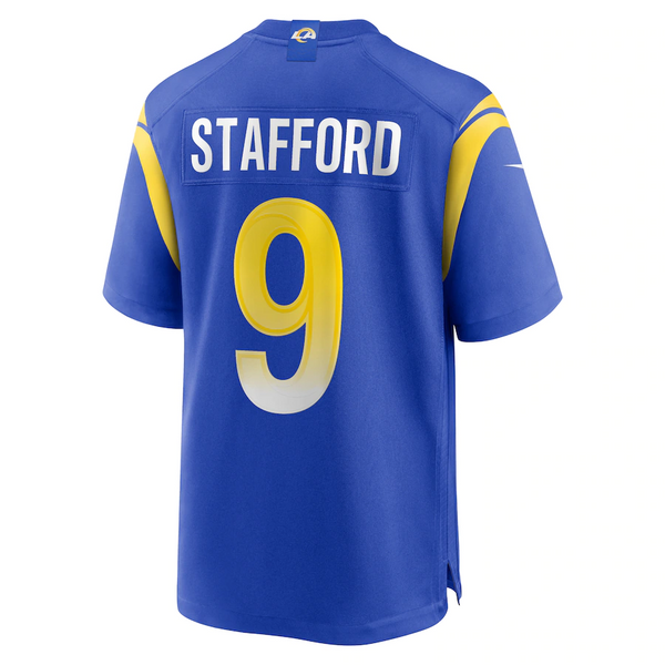 Men's Nike Matthew Stafford Royal Los Angeles Rams Super Bowl LVI Game Patch Jersey Size: Small