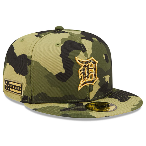 New Era 59fifty Detroit Tigers Camo Fitted Ball Cap Green &