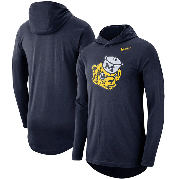 Michigan Wolverines Nike Vault Hooded Long Sleeve T-Shirt - Navy