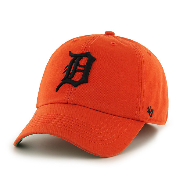 New Era Fitted Hat MLB Detroit Tigers ONE SIZE Orange Black Cap Shiny Logo