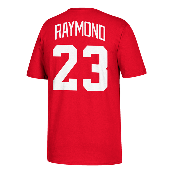 Adidas Detroit Red Wings Red Lucas Raymond Name & Number T-Shirt