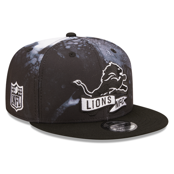 New Era Detroit Lions 2022 Sideline Ink Dye 9Fifty Snapback Hat - Black