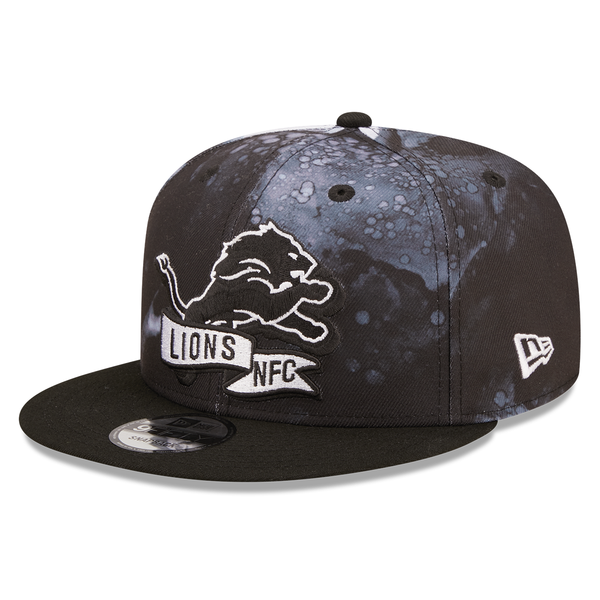 New Era Detroit Lions 2022 Sideline Ink Dye 9Fifty Snapback Hat - Black
