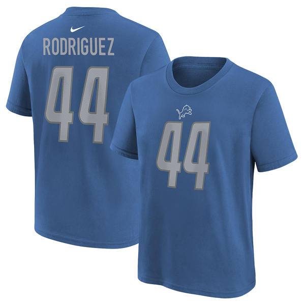 Malcolm Rodriguez Detroit Lions Nike Youth Name and Number T-Shirt - Blue