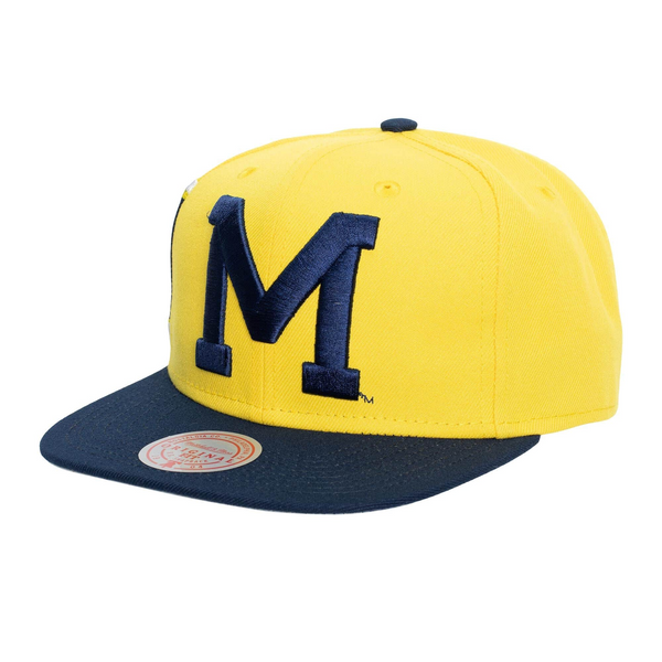 Michigan Wolverines Mitchell & Ness Jumbotron Snapback Hat - Yellow/Navy