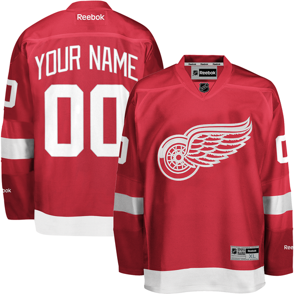 Personalized Custom Detroit Red Wings Reebok Premier Jersey - Red