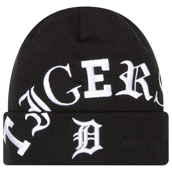 Detroit Tigers New Era Letter Cuff Knit Hat - Black