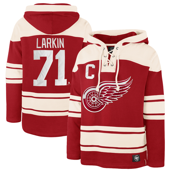 Dylan Larkin Detroit Red Wings 47 Brand Player Lacer Pullover Hoodie - Red