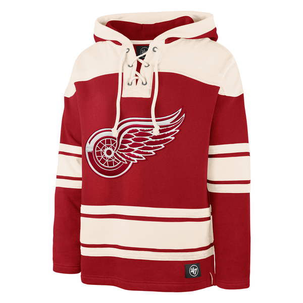 Lucas Raymond Detroit Red Wings 47 Brand Player Lacer Pullover Hoodie - Red