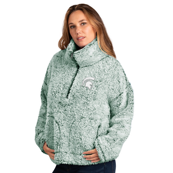 Michigan State Spartans G-III Women's Last Score Half Zip Sherpa Jacket - Green