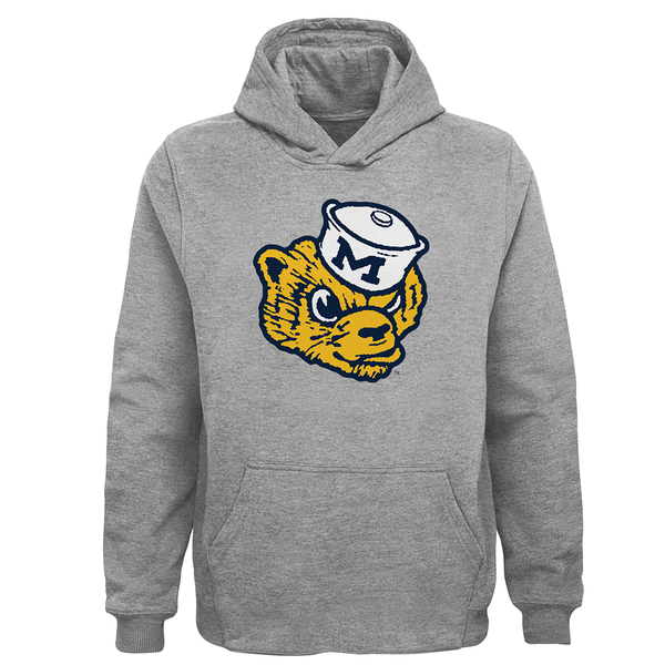 Michigan Wolverines Outerstuff Youth Vault Pullover Hoodie - Heather Gray