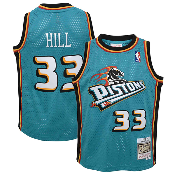 Grant Hill Detroit Pistons Mitchell & Ness Youth 1998-99 Hardwood Classics Swingman Jersey - Teal