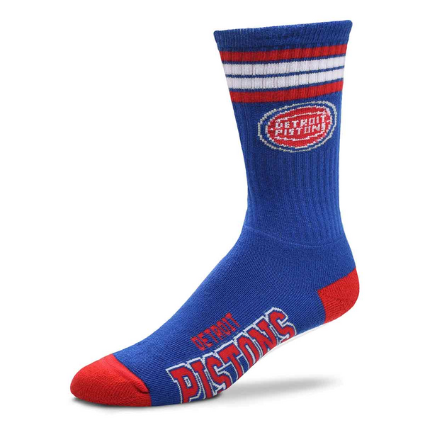 Detroit Pistons For Bare Feet 4 Stripe Deuce Crew Sock - Royal