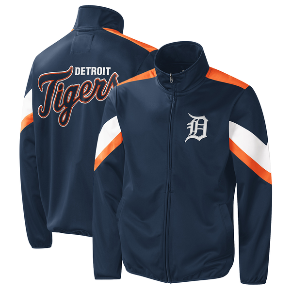 Youth Detroit Tigers Navy Wordmark Full-Zip Fleece Hoodie