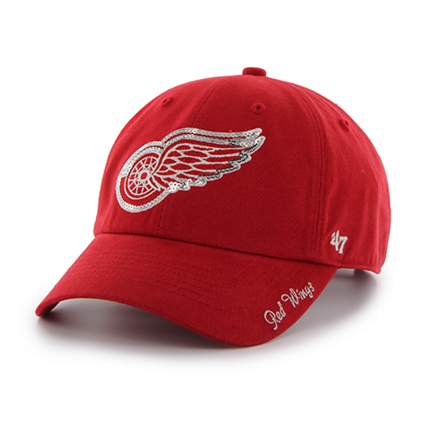 Detroit Red Wings 47 Brand Women's Sparkle Clean Up Adjustable Hat - Red