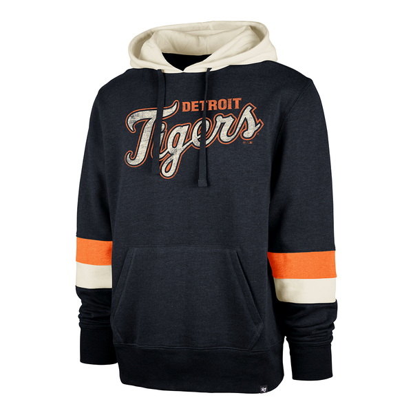 Detroit Tigers 47 Brand Premier Wordmark Lennox Pullover Hoodie - Navy