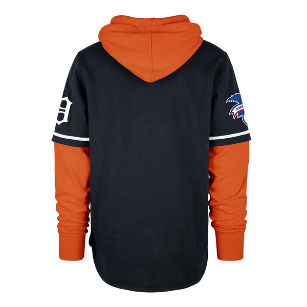 Detroit Tigers Men's 47 Brand Imprint Splitter Hooded Long Sleeve