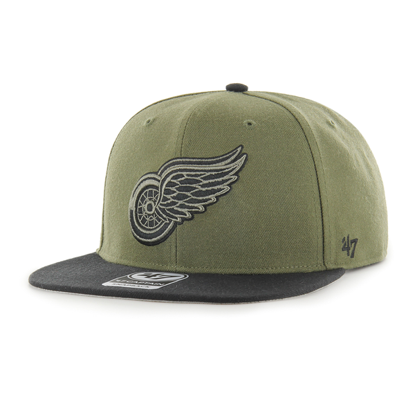 Detroit Red Wings 47 Brand No Shot 2Tone Captain Snapback Hat - Green/Black