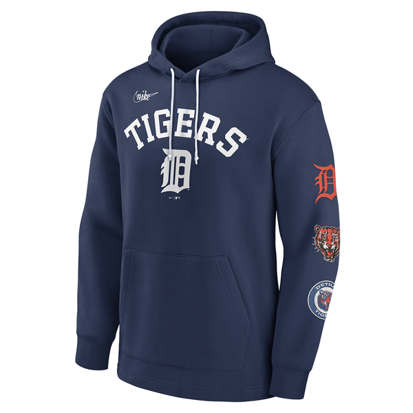 Detroit Tigers Nike Rewind Lefty Pullover Hoodie - Navy