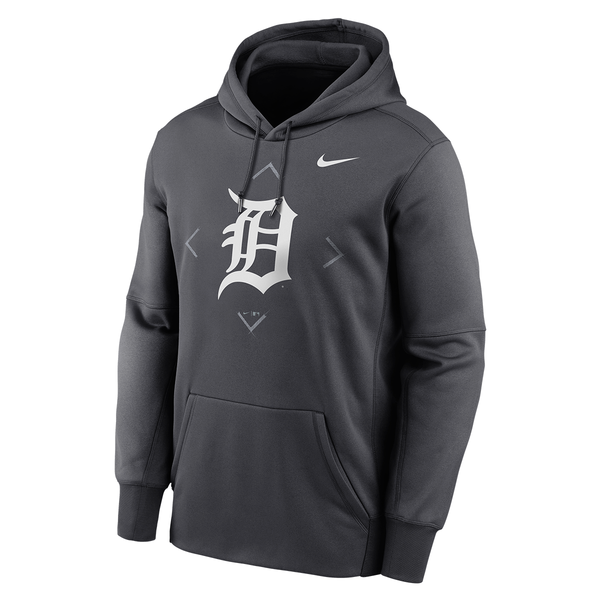 Detroit Tigers Gray Logo Therma Performance Pullover Hoodie by Nike