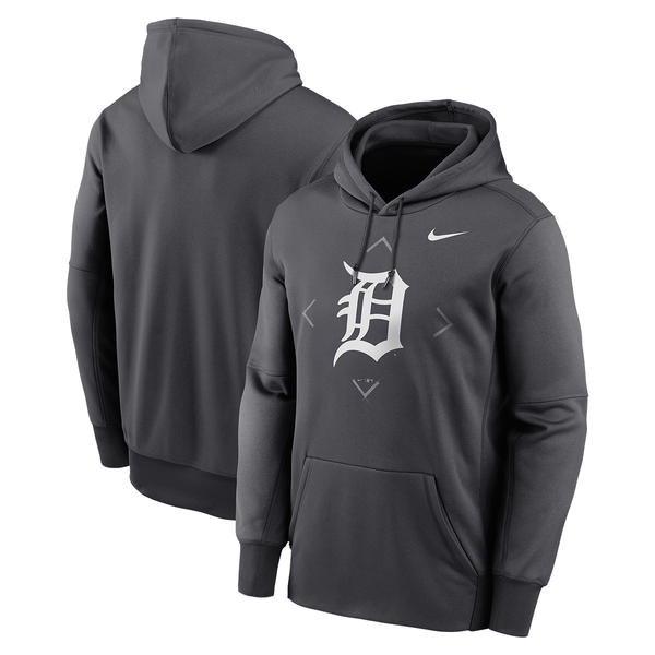 Detroit Tigers Nike Bracket Icon Performance Pullover Hoodie - Charcoal