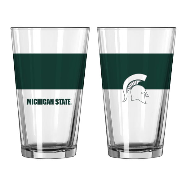 Michigan State Spartans Color Block Pint Glass