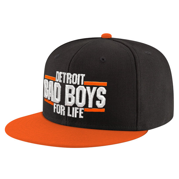 Detroit Bad Boys For Life MI Culture Two-Tone Snapback Hat - Black/Orange