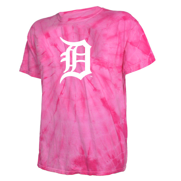 Detroit Tigers Stitches Youth Tie-Dye T-Shirt - Pink