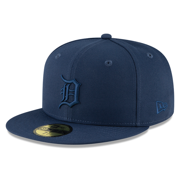 Detroit Tigers Hat Baseball Cap Fitted 7 3/4 New Era Blue Vintage