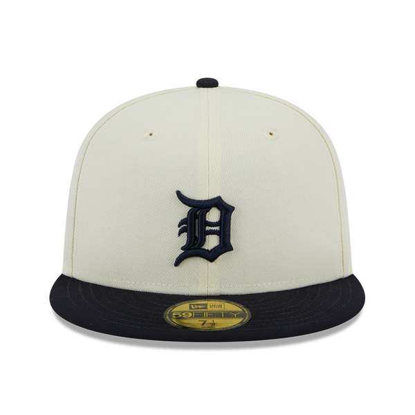Detroit Tigers New Era Retro 59Fifty Fitted Hat - White/Navy